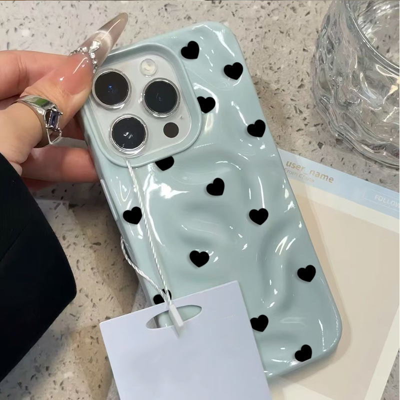 Phone Cases Cute Iphone 13 - غطاء هاتف جميل بتصميم قلب أسود