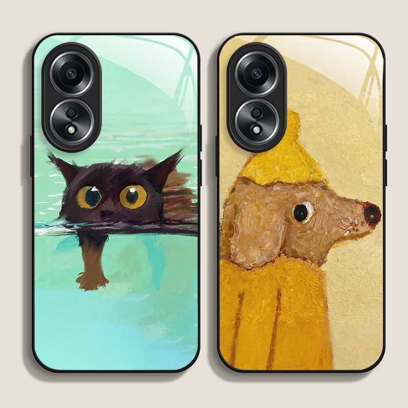 Phone Cases Realme - غطاء هاتف من الزجاج المقوى بتصميم