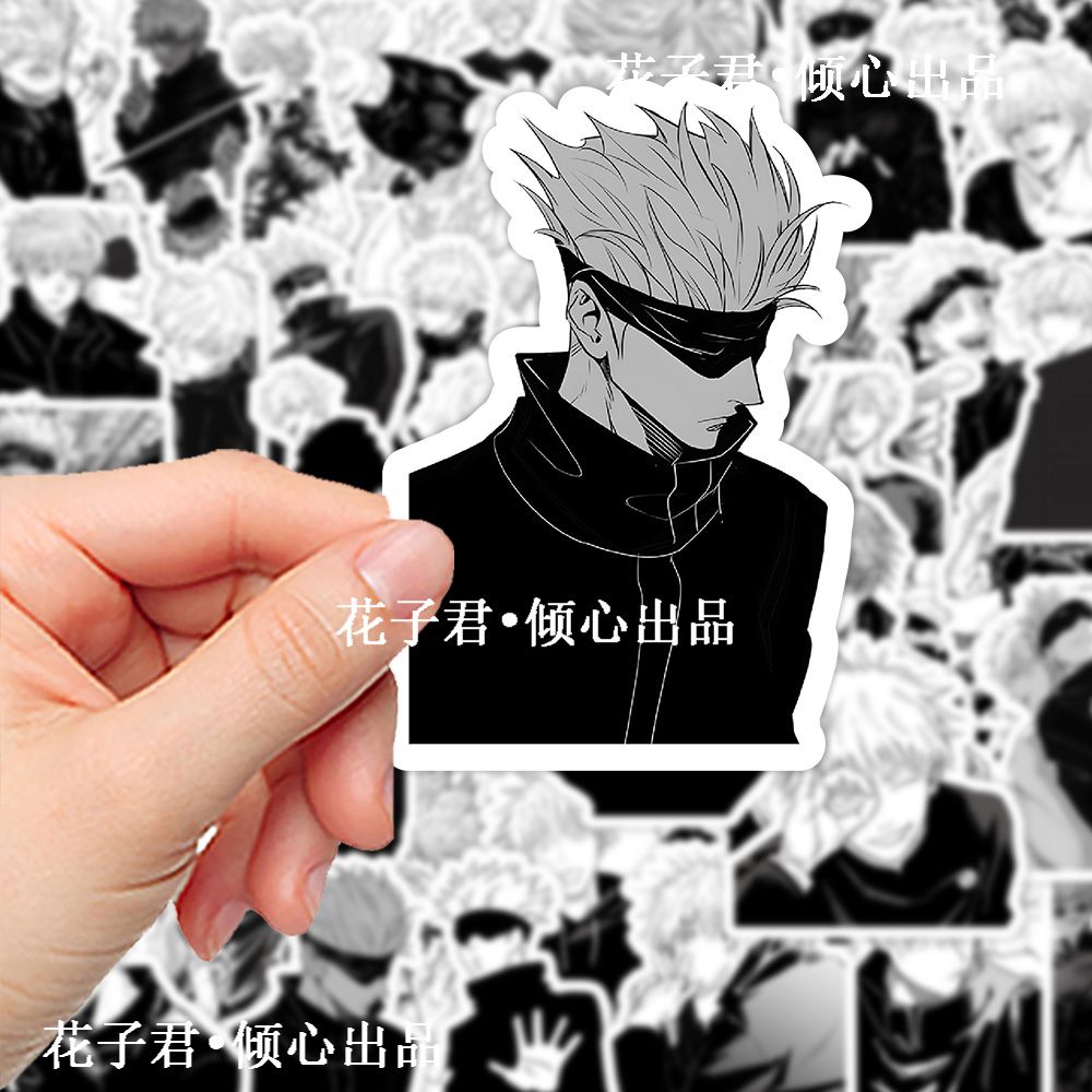 Phone Cases Jujutsu Kaisen - ملصق جوجو ساتورو باللونين الأسود والأبيض
