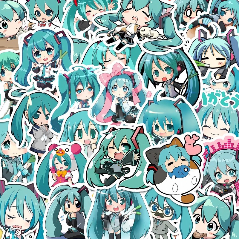 Phone Cases Kids - 50 قطعة ملصقات Hatsune Kawaii Miku