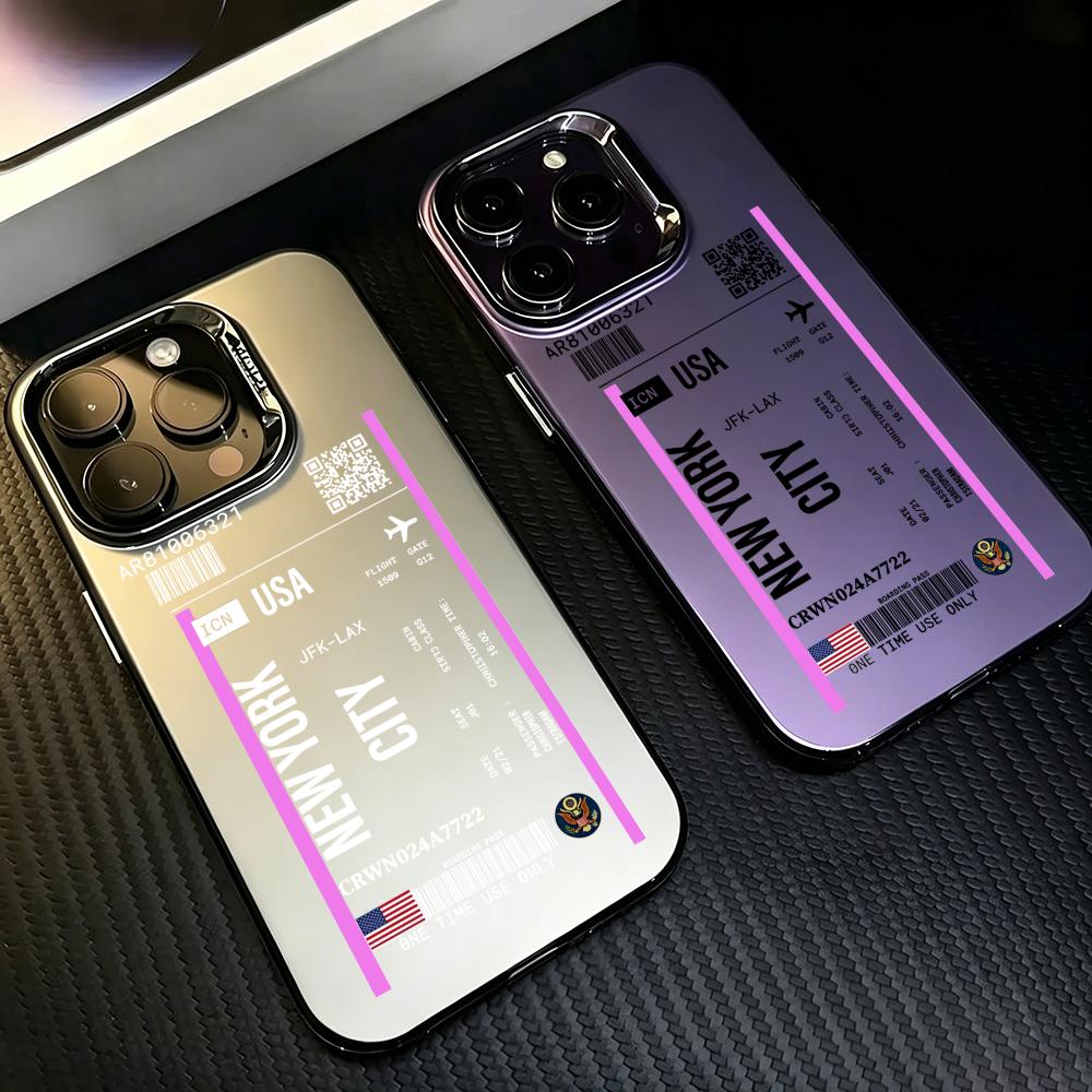Phone Cases York - جراب هاتف بتصميم تذاكر طيران نيويورك،