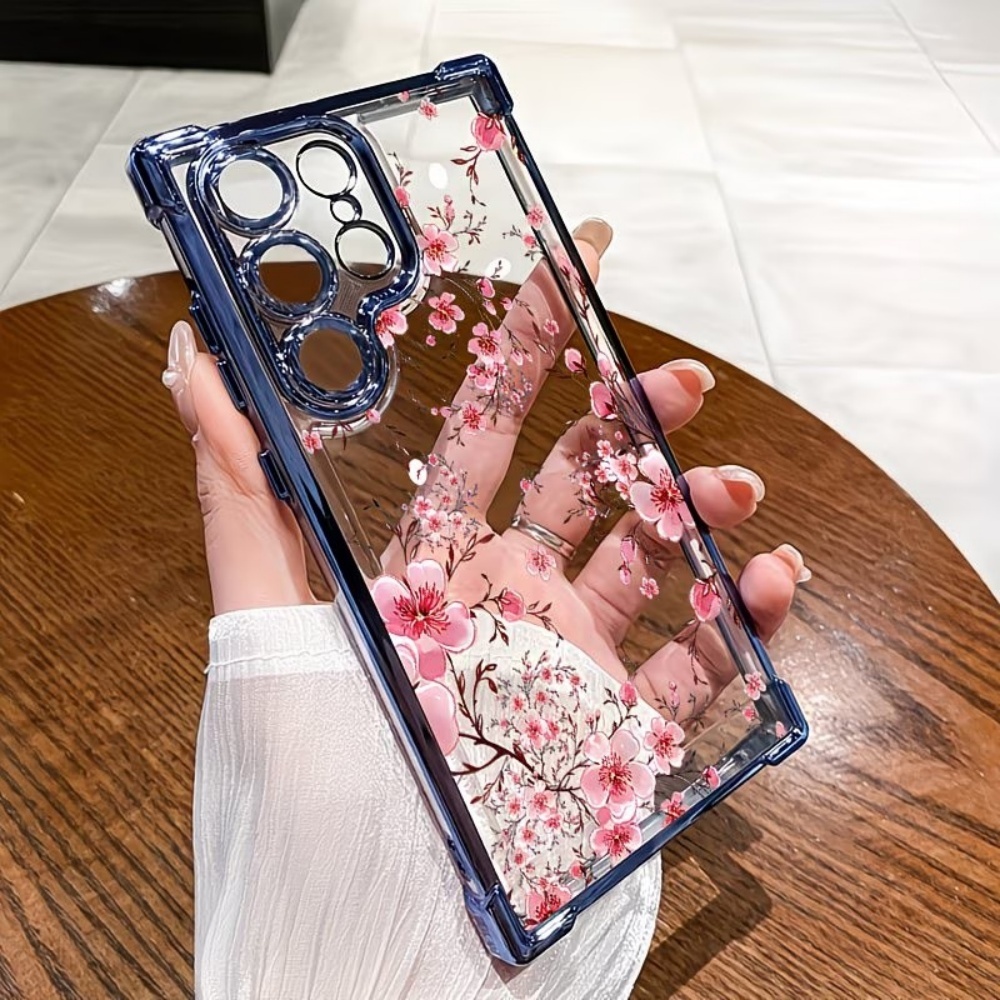 Phone Cases Galaxy S23 - غطاء هاتف مطلي بزهر الكرز مضاد
