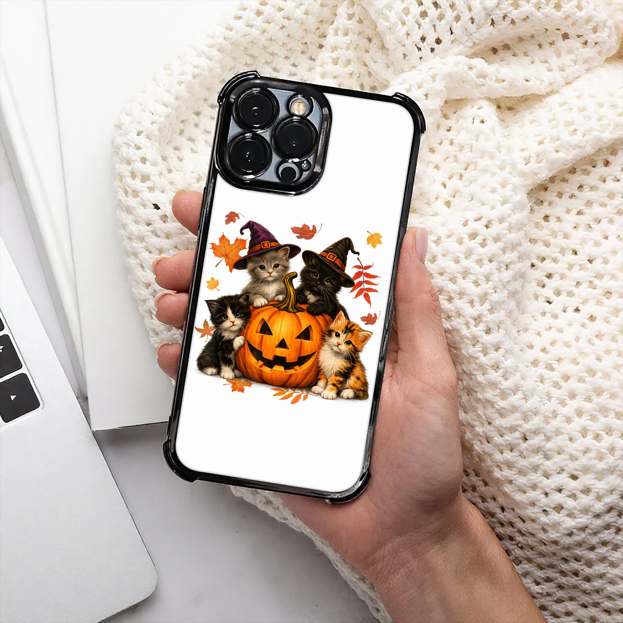 غطاء هاتف للهالوين بتصميم قطط  - مراجعة Phone Cases Kids وسعره