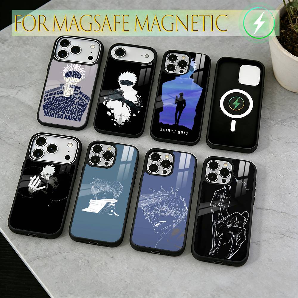 جراب هاتف أسود بتصميم ساتورو غ - مراجعة Phone Cases Jujutsu Kaisen وسعره