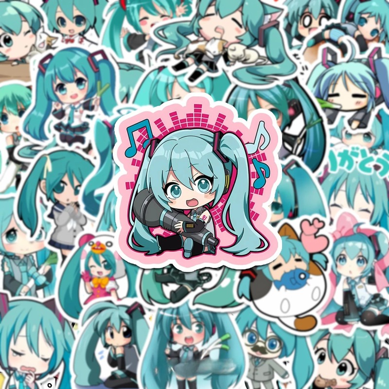 50 قطعة ملصقات Hatsune Kawaii  - مراجعة Phone Cases Kids وسعره