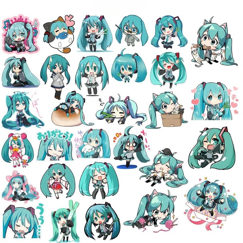 50 قطعة ملصقات Hatsune Kawaii  - مراجعة Phone Cases Kids وسعره
