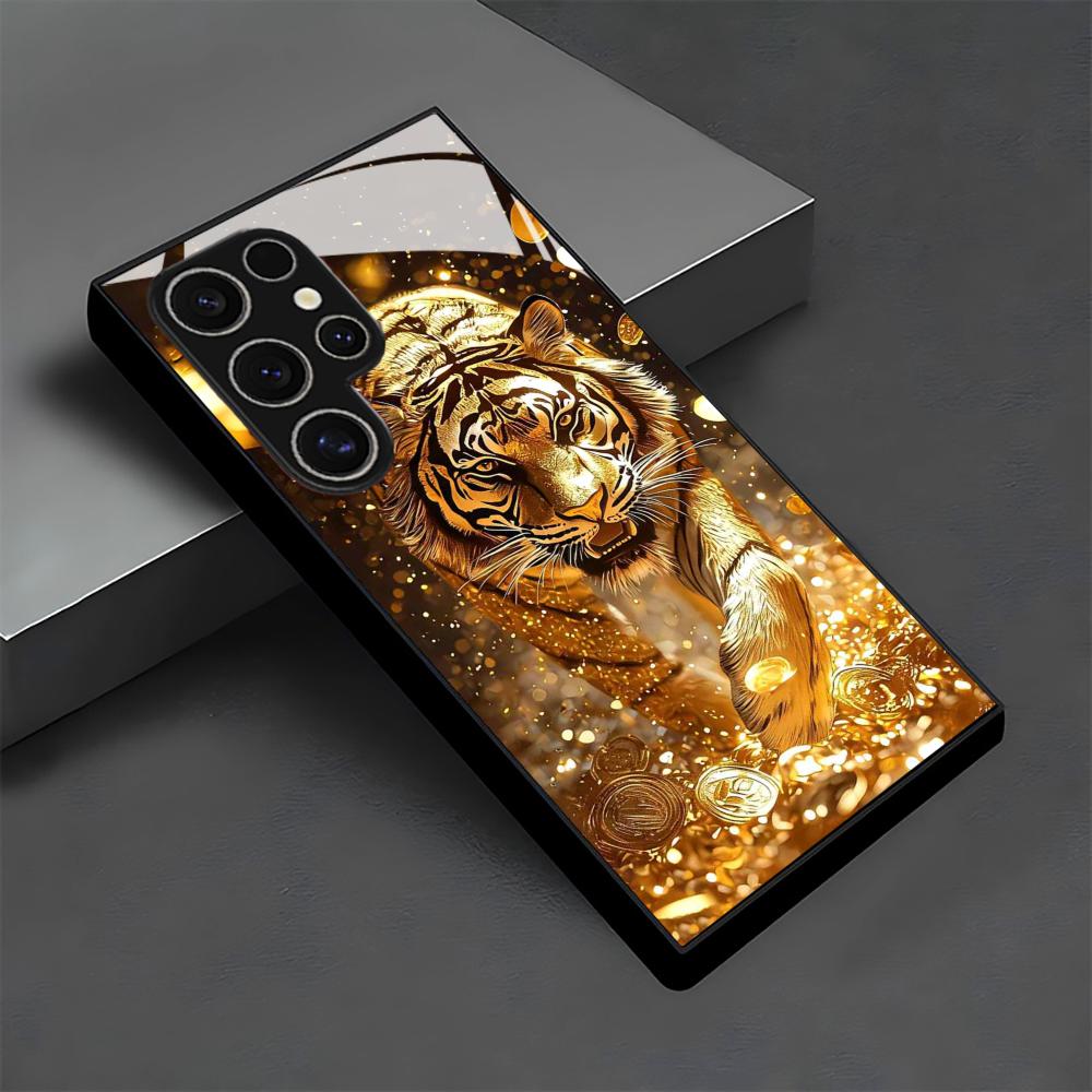 جراب هاتف زجاجي بنمط النمر لها - مراجعة Phone Cases Galaxy S23 وسعره